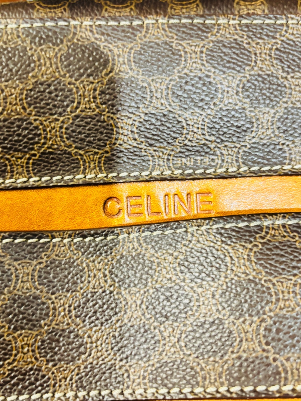 Vintage Celine Macadam Boston Top Handle Bag brown canvas (pvc) leather Italy - Picture 7 of 15
